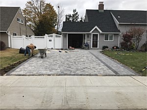 nicolock granite city stone ridge 6x9 charcoal driveway with walkway westbury